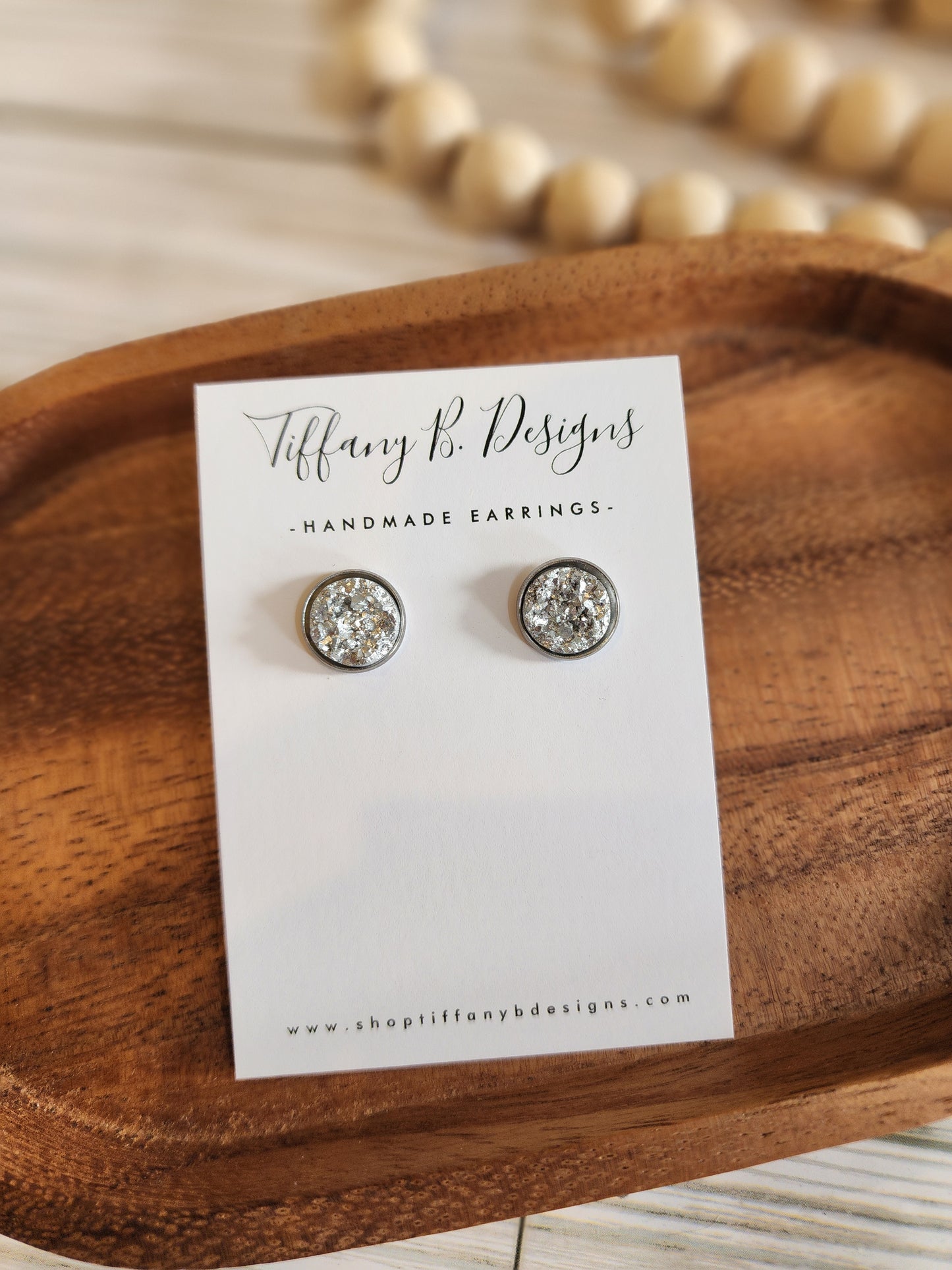 Silver Druzy Studs