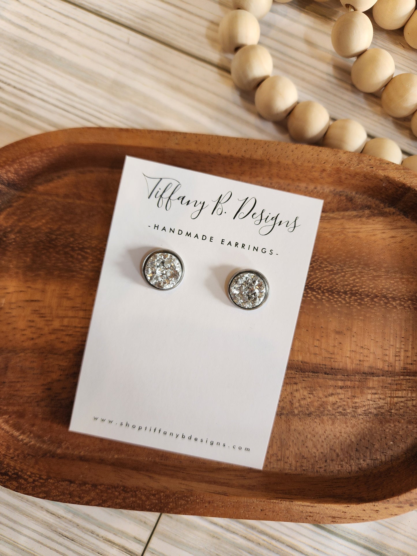 Silver Druzy Studs