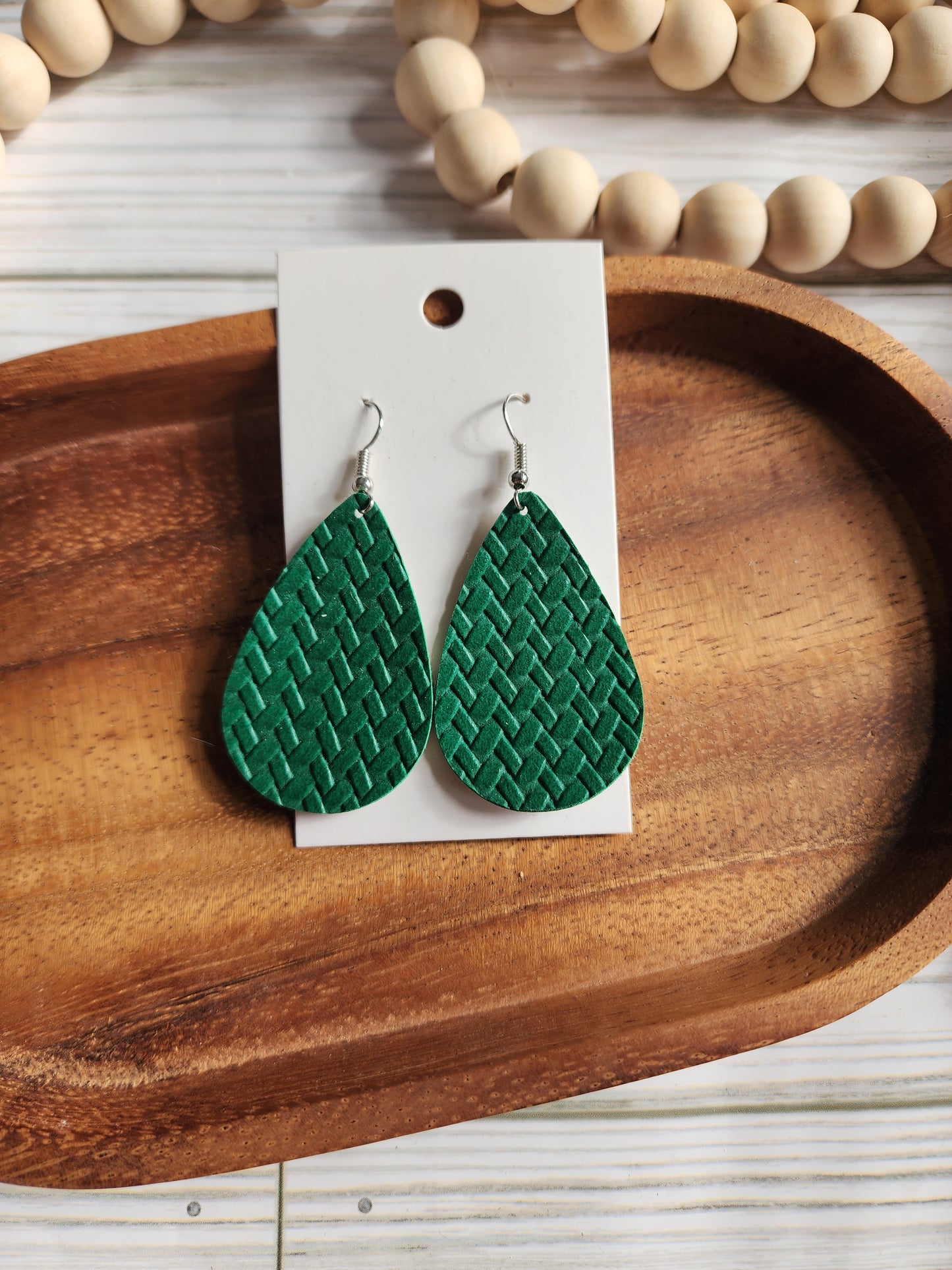 Small Green Teardrop Earrings