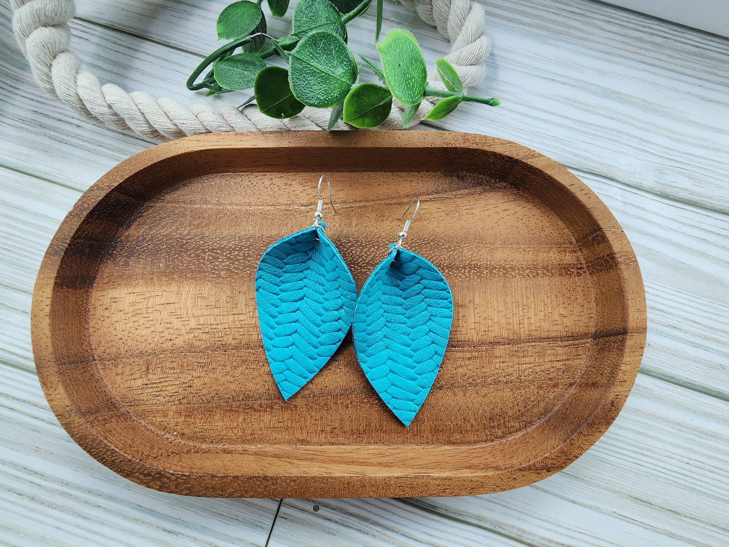 Turquoise Surf Pinched Petal Earrings