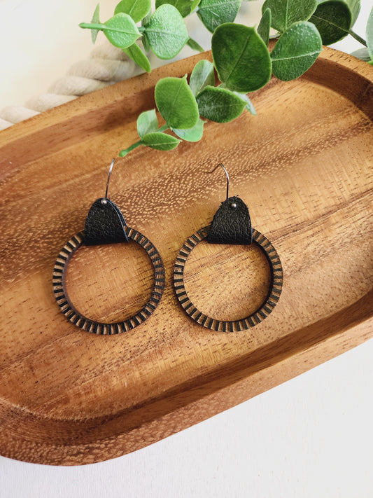 MEDIUM Black Hoops