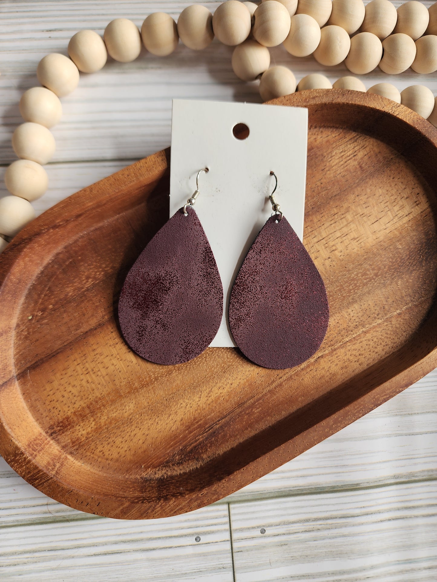 Maroon Teardrop Earrings