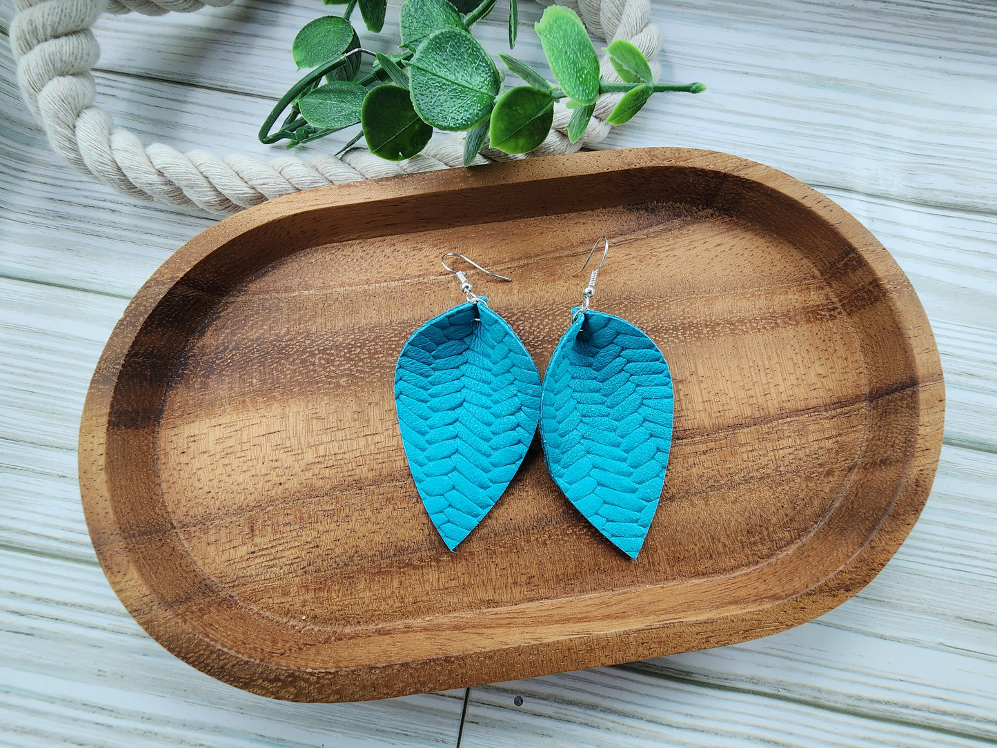 Turquoise Surf Pinched Petal Earrings
