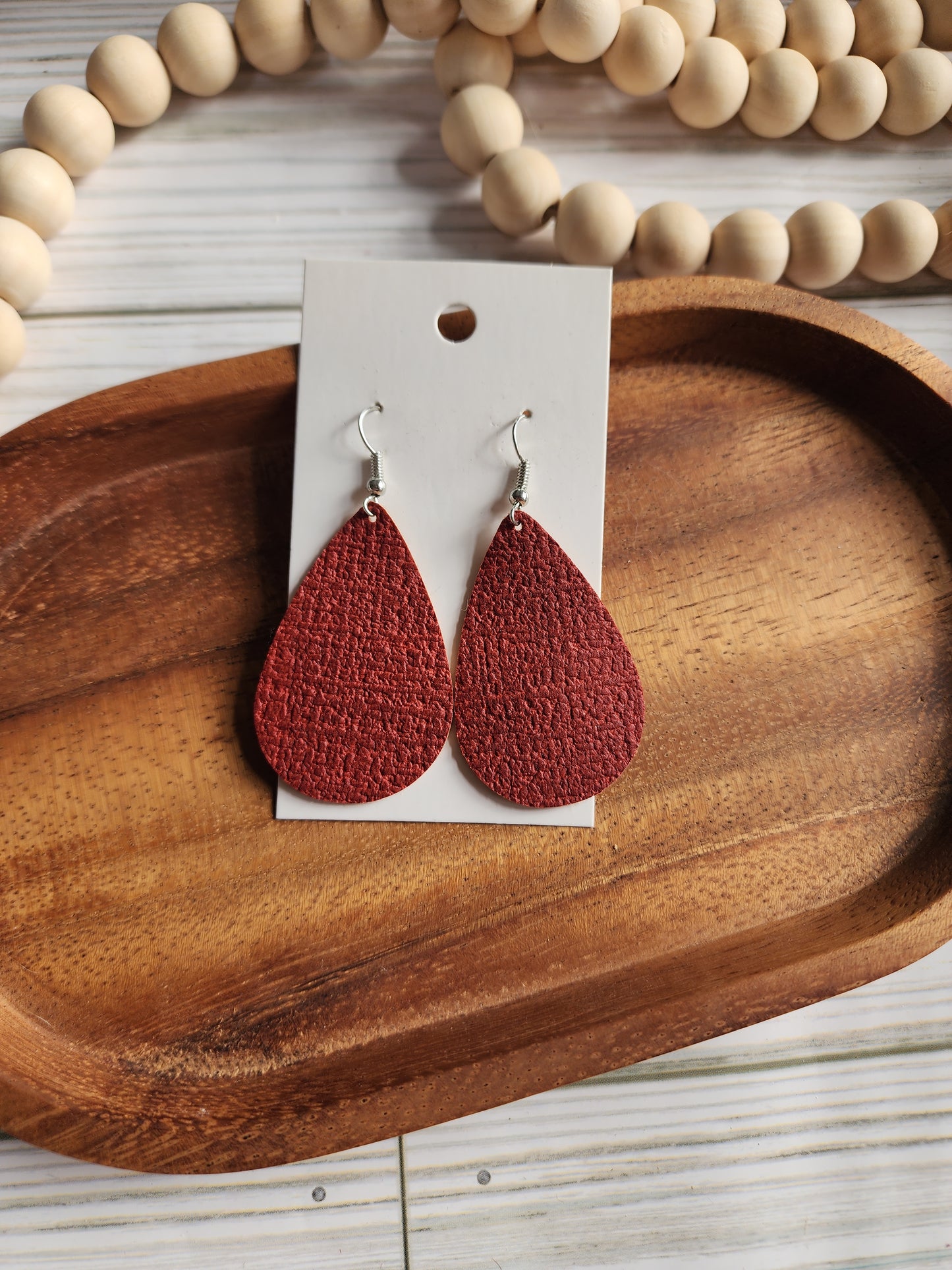 Small Red Teardrop Earrings