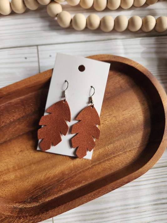 Terracotta Feather Earrings