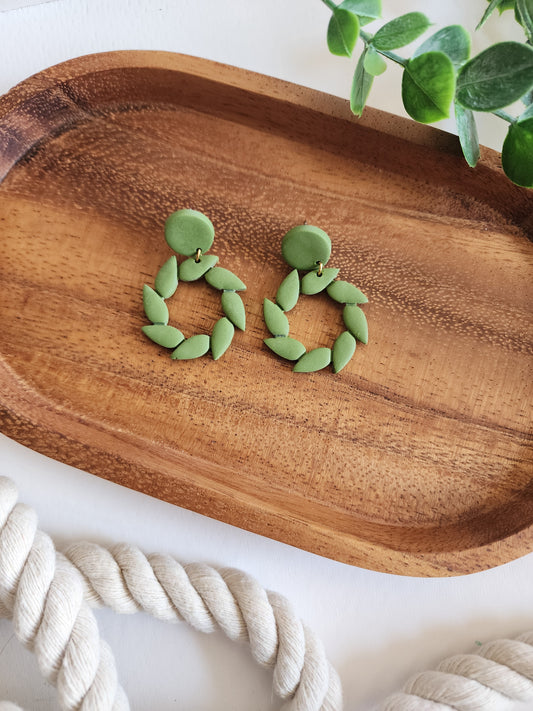 Green Wreath Earrings