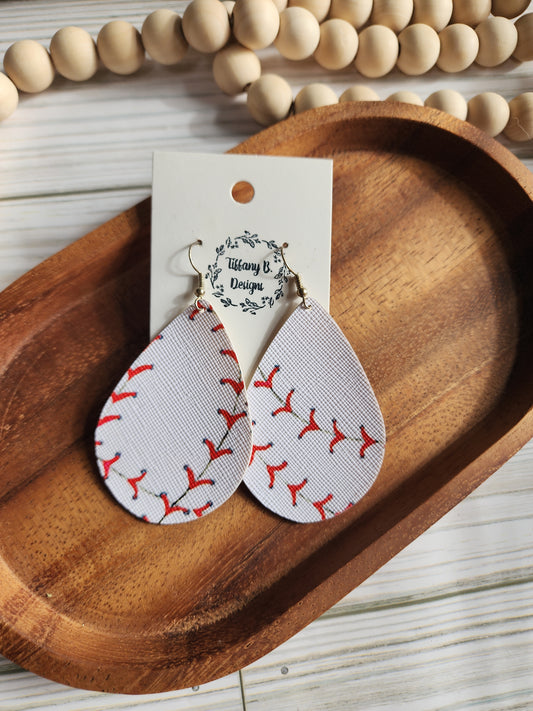 Baseball Stitches Earrings