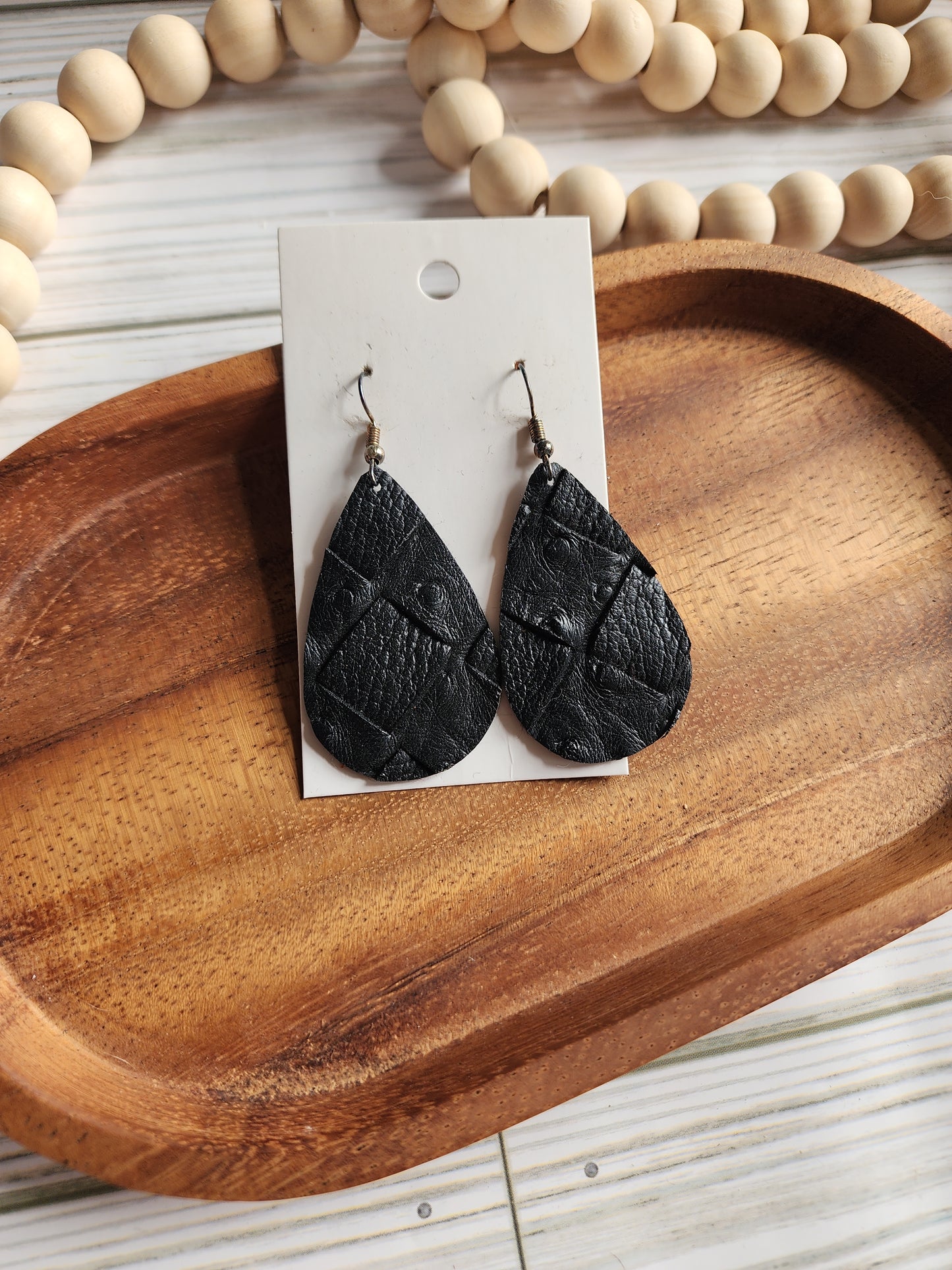 Small Black Teardrop Earrings